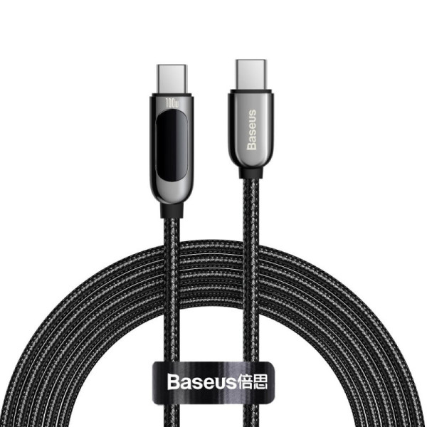 Cablu de Date Type-C la Type-C 100W, Fast Charging, 1m - Baseus Display (CATSK-B01) - Black