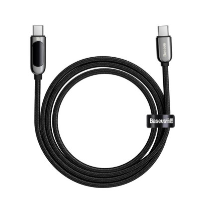 Cablu de Date Type-C la Type-C 100W, Fast Charging, 1m - Baseus Display (CATSK-B01) - Black - 3