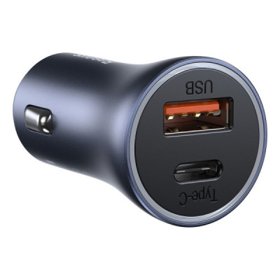 Incarcator Auto USB, Type-C, 40W + Cablu Lightning - Baseus (TZCCJD-B0G) - Dark Gray - 2