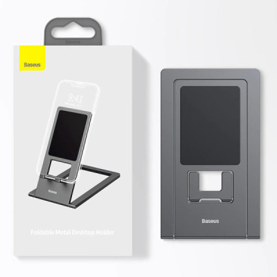 Suport Birou Telefon / Tableta - Baseus Foldable (LUKP000013) - Gray - 7