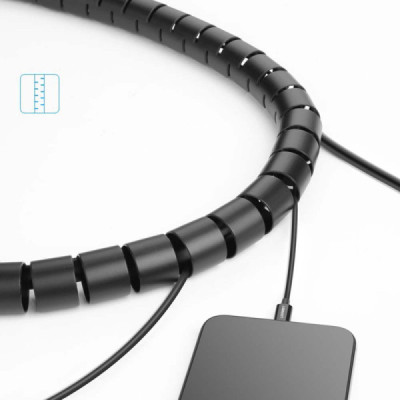 Organizator Cabluri Universal 25mm x 1.5m - Ugreen Protection Tube DIA (30818) - Black - 5