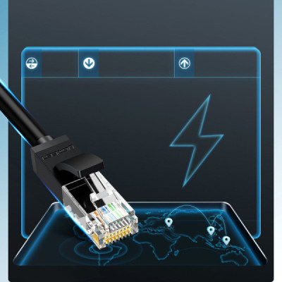 Cablu de Internet RJ45 la RJ45 Cat 6 1000Mbps, 0.5m - Ugreen (20158) - Black - 4