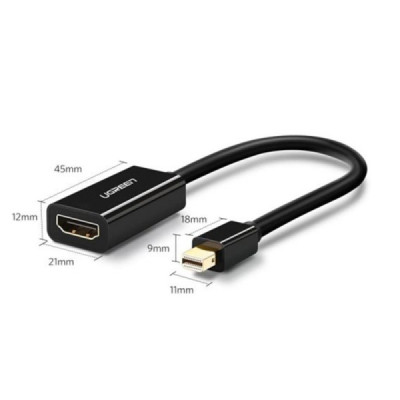 Convertor Mini DP la HDMI 1060P@60Hz, 25cm - Ugreen (10461) - Black - 7