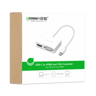 Convertor Type-C la HDMI 4k@30Hz, VGA 1920*1200@60Hz - Ugreen (30843) - White - 7