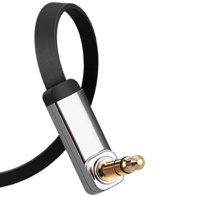 Cablu Audio Jack la Jack 3m - Ugreen Flat Design (10728) - Black - 4
