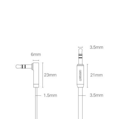 Cablu Audio Jack la Jack 3m - Ugreen Flat Design (10728) - Black - 14