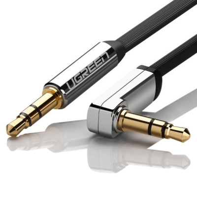 Cablu Audio Jack la Jack 2m - Ugreen Flat Design (10599) - Black - 8