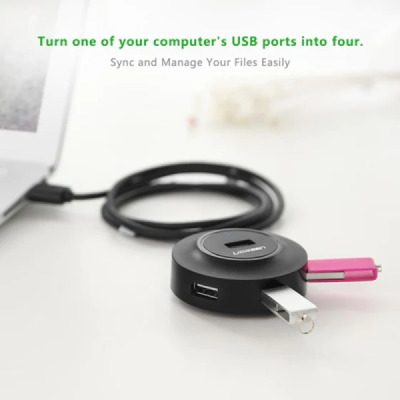 Hub USB-A la 4x USB-A 2.0, Micro-USB 1m - Ugreen (20277) - Black - 3
