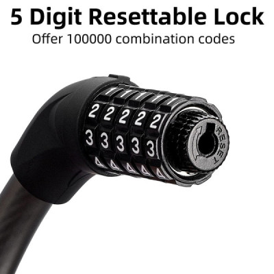 Cablu Antifurt - RockBros Combination Lock (RKS870-BK) - Black - 5