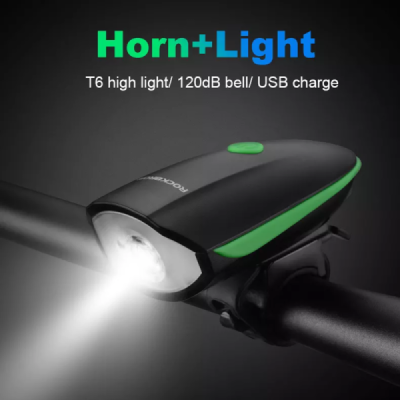 Lanterna pentru Bicicleta 1200mAh, 250lm - RockBros Front T6 LED (7588-G) - Green - 4