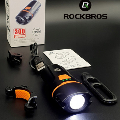 Lanterna pentru Bicicleta 300lm, 6 moduri de lumina - RockBros (HL1704BC1101) - Black - 7