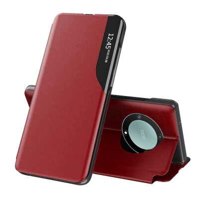 Husa pentru Honor Magic5 Lite tip carte, Skyddar Eco View Leather - Portocaliu - 13