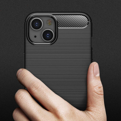 Husa pentru iPhone 14 Plus - Techsuit Carbon Silicone - Black - 2