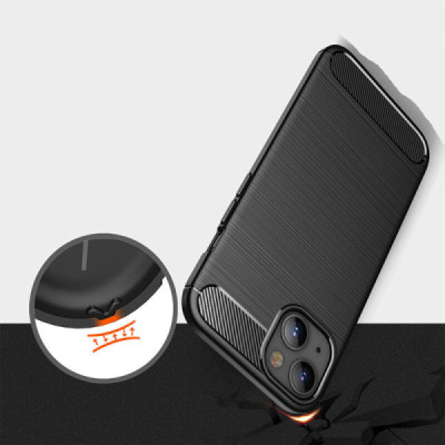 Husa pentru iPhone 14 Plus - Techsuit Carbon Silicone - Black - 4