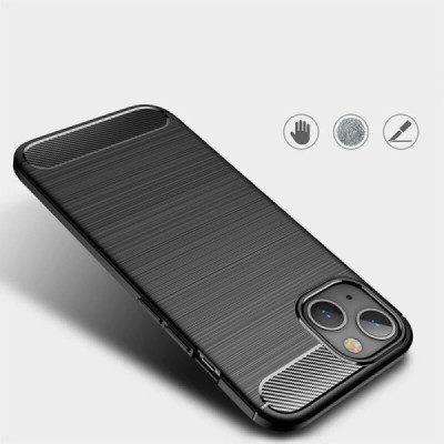 Husa pentru iPhone 14 Plus - Techsuit Carbon Silicone - Black - 5