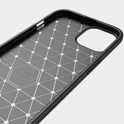 Husa pentru iPhone 14 Plus - Techsuit Carbon Silicone - Black - 6