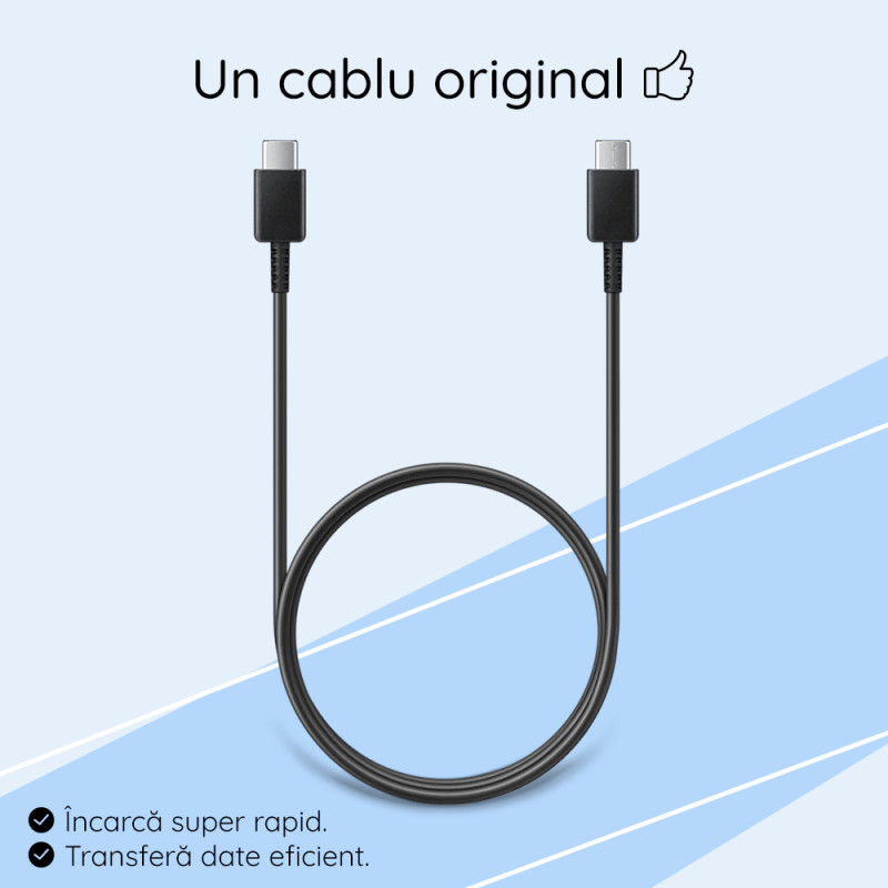 Cablu de date Samsung tip C, 3A, 1m, alb, bulk, EP-DA705BWE - 1