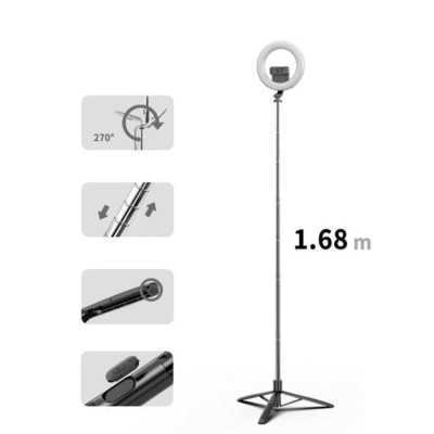 Selfie ring light cu trepied Bluetooth Usams, 168cm, US-ZB241 - 3