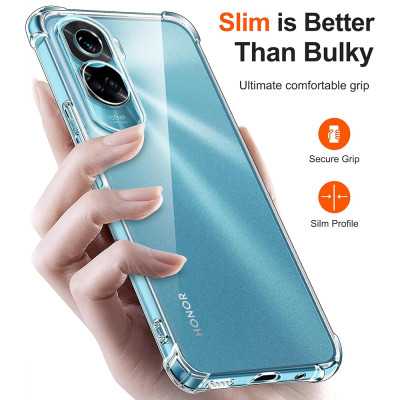 Husa Honor 90 Lite Techsuit Shockproof Clear Silicone, transparenta - 3