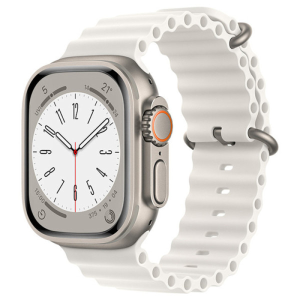 Curea pentru Apple Watch 1/2/3/4/5/6/7/8/9/SE/SE 2/Ultra/Ultra 2 (42/44/45/49mm) - Techsuit Watchband (W038) - White
