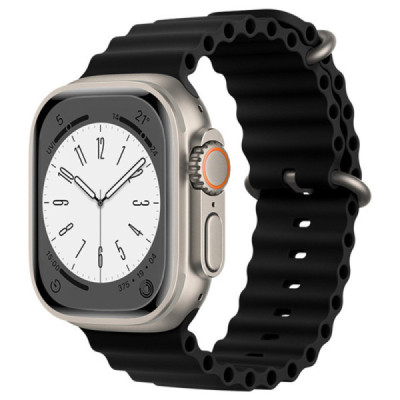 Curea pentru Apple Watch 1/2/3/4/5/6/7/8/9/SE/SE 2/Ultra/Ultra 2 (42/44/45/49mm) - Techsuit Watchband (W038) - Black - 1