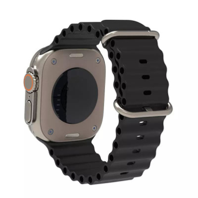 Curea pentru Apple Watch 1/2/3/4/5/6/7/8/9/SE/SE 2/Ultra/Ultra 2 (42/44/45/49mm) - Techsuit Watchband (W038) - Black - 2