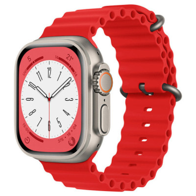 Curea pentru Apple Watch 1/2/3/4/5/6/7/8/9/SE/SE 2/Ultra/Ultra 2 (42/44/45/49mm) - Techsuit Watchband (W038) - Red - 1