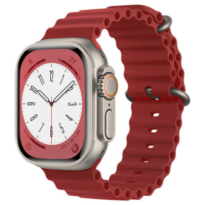 Curea pentru Apple Watch 1/2/3/4/5/6/7/8/9/SE/SE 2/Ultra/Ultra 2 (42/44/45/49mm) - Techsuit Watchband (W038) - Wine Red - 1