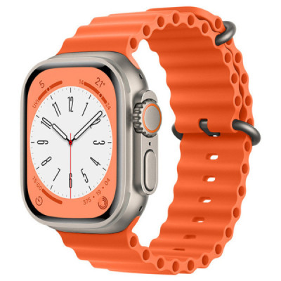 Curea pentru Apple Watch 1/2/3/4/5/6/7/8/9/SE/SE 2/Ultra/Ultra 2 (42/44/45/49mm) - Techsuit Watchband (W038) - Orange - 1