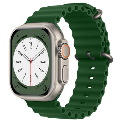 Curea pentru Apple Watch 1/2/3/4/5/6/7/8/9/SE/SE 2/Ultra/Ultra 2 (42/44/45/49mm) - Techsuit Watchband (W038) - Army Green - 1