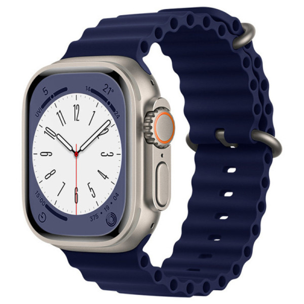 Curea pentru Apple Watch 1/2/3/4/5/6/7/8/9/SE/SE 2/Ultra/Ultra 2 (42/44/45/49mm) - Techsuit Watchband (W038) - Dark Blue