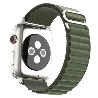Curea pentru Apple Watch 1/2/3/4/5/6/7/8/9/SE/SE 2/Ultra/Ultra 2 (42/44/45/49mm) - Techsuit Watchband (W037) - Army Green - 2