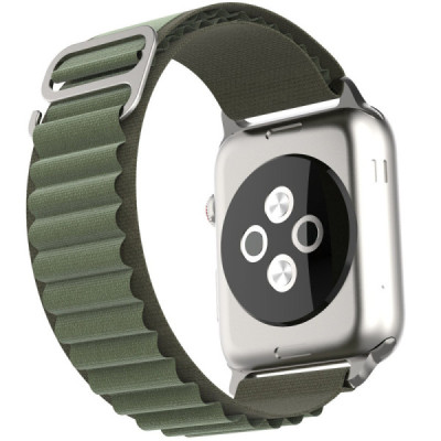 Curea pentru Apple Watch 1/2/3/4/5/6/7/8/9/SE/SE 2/Ultra/Ultra 2 (42/44/45/49mm) - Techsuit Watchband (W037) - Army Green - 5
