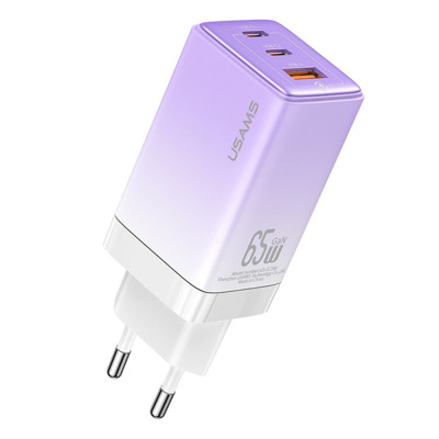 copy of Incarcator GaN Fast Charge 65W 2x tip C, USB, Usams, mov, US-CC180 - 1