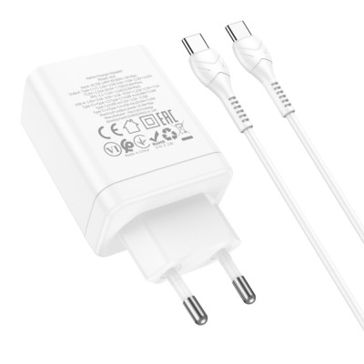 Incarcator priza USB Type-C Hoco N33 + cablu tip C, 35W, alb - 5