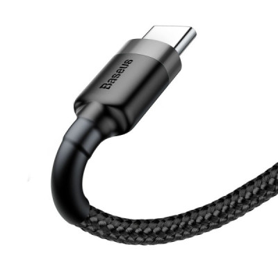 Cablu de Date USB Type-C, 2A, 3m - Baseus Cafule (CATKLF-UG1) - Gray Black - 2