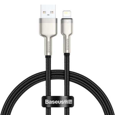 Cablu de Date USB la Lightning 2.4A, 2m - Baseus Cafule (CALJK-B01) - Black - 1