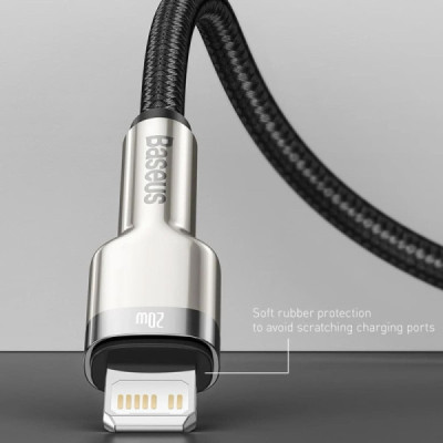 Cablu de Date USB la Lightning 2.4A, 2m - Baseus Cafule (CALJK-B01) - Black - 3