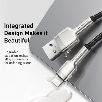 Cablu de Date USB la Lightning 2.4A, 2m - Baseus Cafule (CALJK-B01) - Black - 5