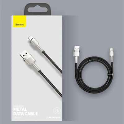 Cablu de Date USB la Lightning 2.4A, 2m - Baseus Cafule (CALJK-B01) - Black - 15