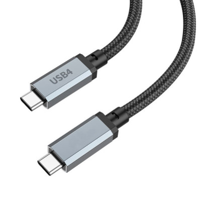 Cablu de Date Type-C la Type-C 100W, 5A, 4K@60Hz, 1m - Hoco (US05) - Black - 1