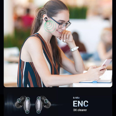 Casti Bluetooth ANC Wireless - Ugreen HiTune X6 (90242) - Gray - 5