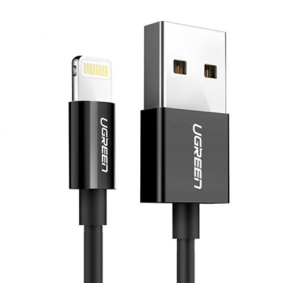 Cablu de Date USB la Lightning, 2m - Ugreen (80823) - Black - 1