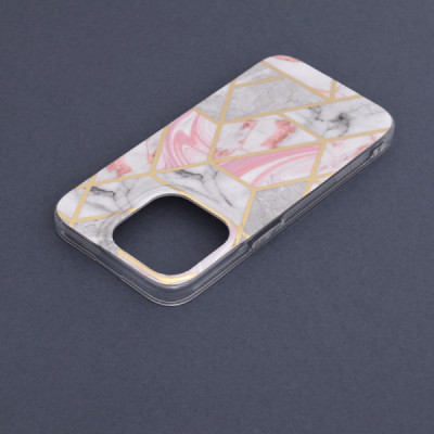 Husa pentru iPhone 14 Pro Max - Techsuit Marble Series - Pink Hex - 6