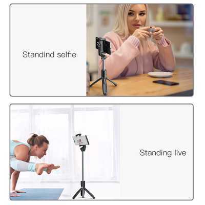 Selfie stick wireless bluetooth cu trepied Yesido SF11, negru - 9