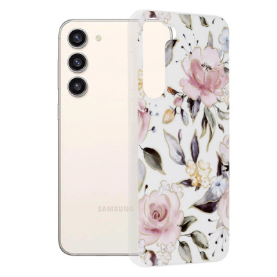 Husa pentru Samsung Galaxy S23 Plus - Techsuit Marble Series - Chloe White - 1
