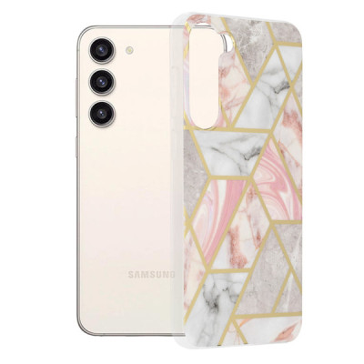 Husa pentru Samsung Galaxy S23 Plus - Techsuit Marble Series - Pink Hex - 1
