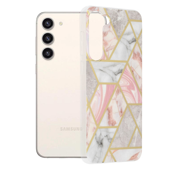 Husa pentru Samsung Galaxy S23 Plus - Techsuit Marble Series - Pink Hex