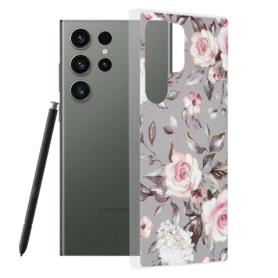 Husa pentru Samsung Galaxy S23 Ultra - Techsuit Marble Series - Bloom of Ruth Gray - 1