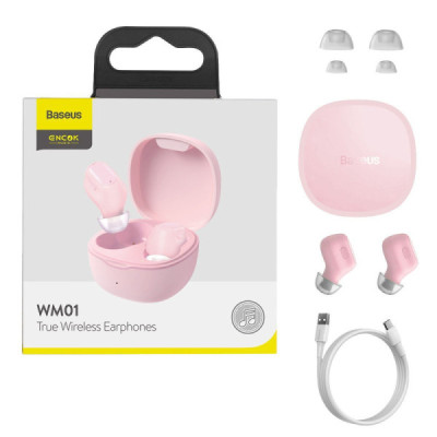 Casti Bluetooth 5.3 Wireless - Baseus Encok WM01 (NGTW240004) - Pink - 7